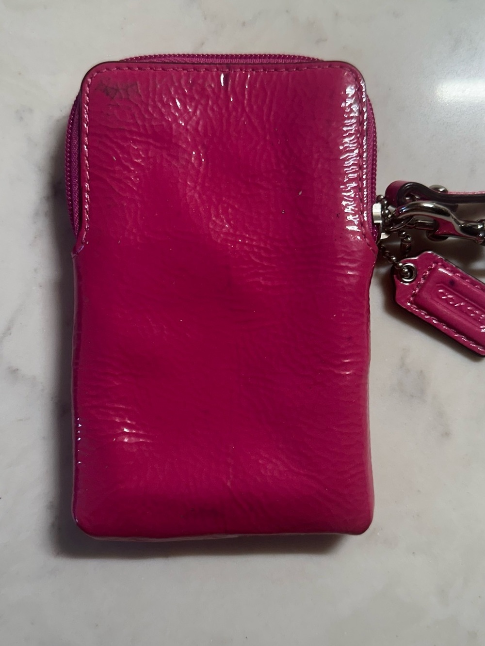 Coach Patent Leather Wristlet in Vibrant Magenta - Picture 2 of 11